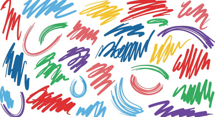 Obraz premium Colorful Scribble Brush Strokes - Abstract Background