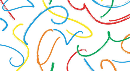Fototapeta premium Colorful Abstract Brush Strokes Seamless Pattern on White Background