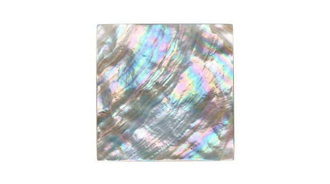 Iridescent mother of pearl shell square tile