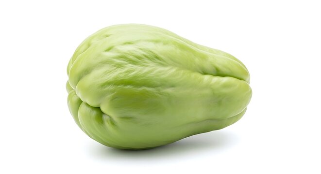 A vibrant green cauliflower on a clean white background