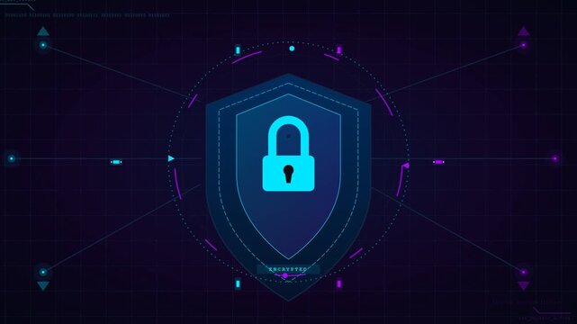Digital Security Shield and Encryption Technology Concept