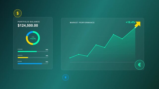 Financial Data Dashboard and Investment UI Icon Set