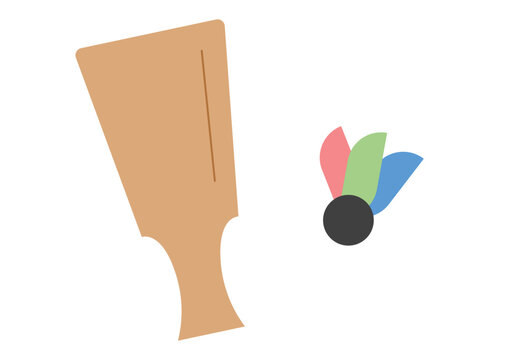 Traditional Japanese Hagoita Paddle and Shuttlecock for New Year Celebration Concept
