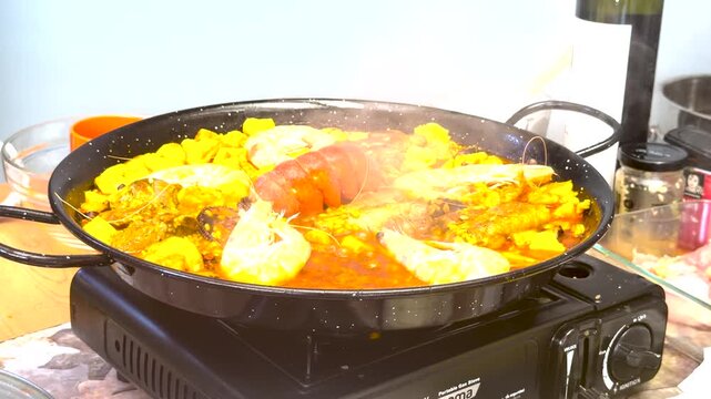 chilean paella seafood rice traditional dish with shellfish flavors recipe