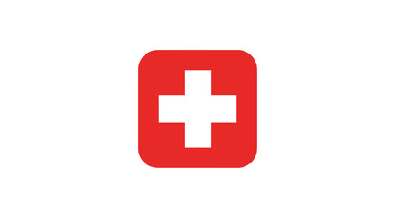 Obraz premium Medical Emblem: A Red Square with White Cross Signifying Aid and Assistance