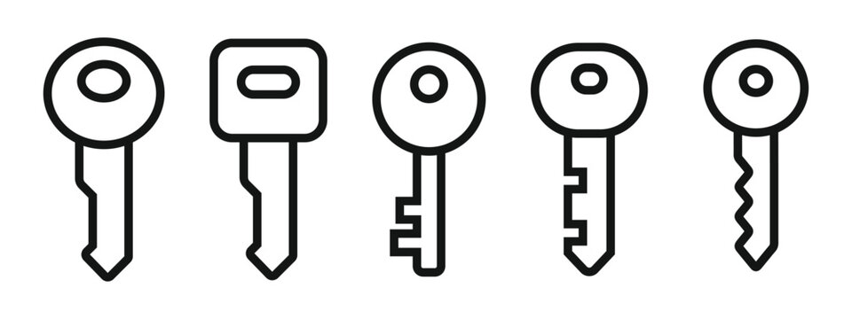 Key line editable icons set