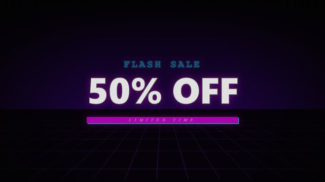 Flash Sale 50 Percent Off Discount Promotion.