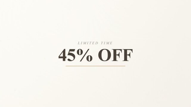 Elegant 45 Percent Off Sale Announcement with Minimalist Design.