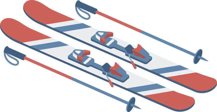 Skis and ski poles equipment.