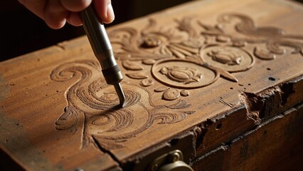 Obraz premium Mastering the Art of Vintage Coat of Arms Engraving