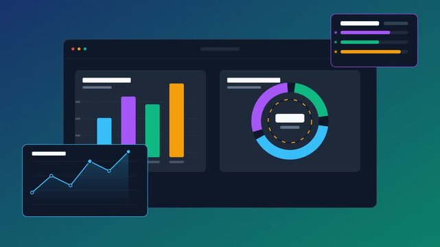 Modern Financial Dashboard Icon Set and Data Visualization Bundle