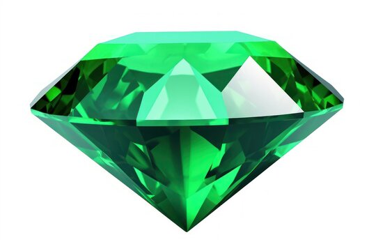 Brilliant green emerald gemstone illustration