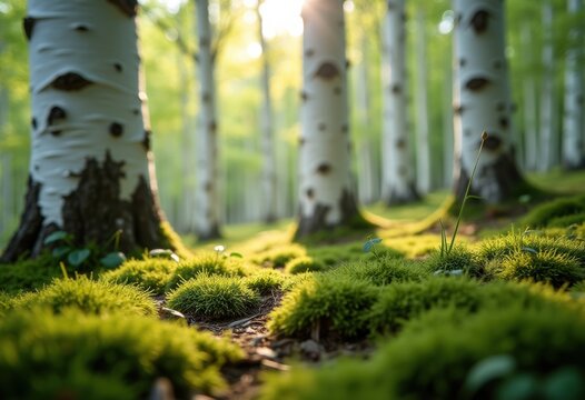 Birch Tree Forest Serenity White Bark Nature Tranquility Woodland Essence