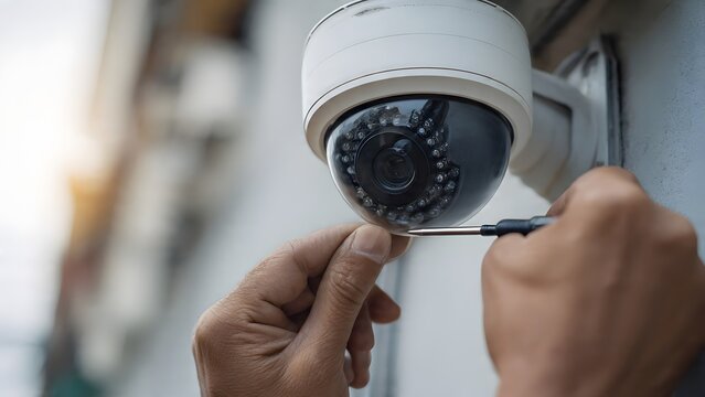 Realistic photograph of a tidy workspace with cables aligned parallel on wooden floor, electrician stripping one cable that will route into a sequence of gang boxes on a white wall