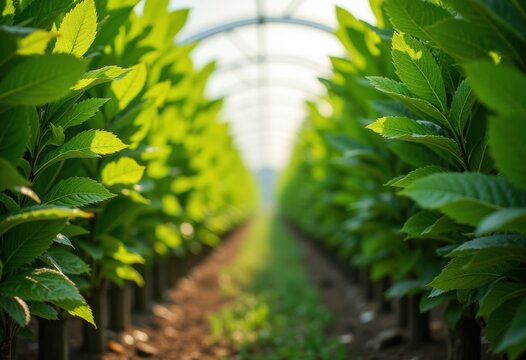 Fast Upright Growing Blossoming Poplar Tree Rows in Lush Yards