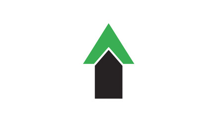 Fototapeta premium Upward Arrow Icon Graphic in Green and Black Color Scheme on a White Background