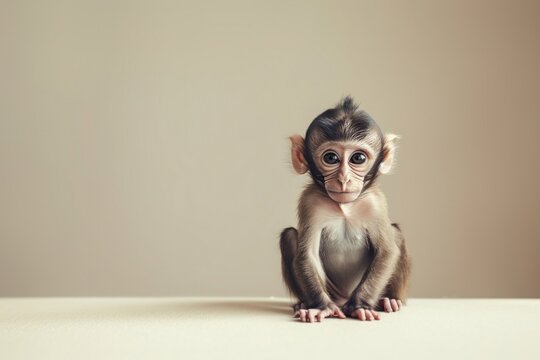 Baby monkey wildlife animal mammal.
