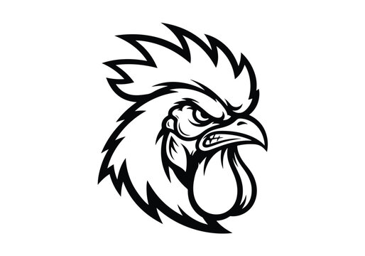 Angry rooster head vector illustration: Gaming logo - Gaming Mascot - esport mascot vector illustration  Logo, Mascot, E-Sport, vector mascot - Mascot Logo