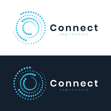 Connect logo design with abstract dots