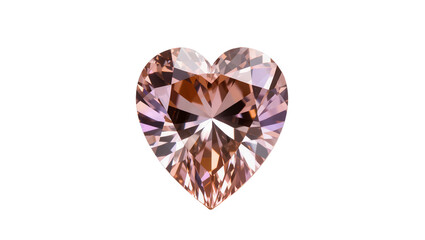 Fototapeta premium Sparkling faceted heart-shaped brown diamond gemstone