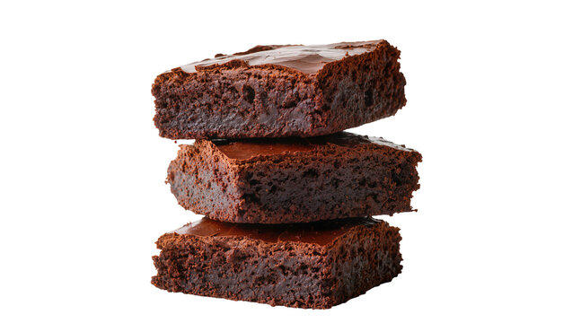 Stacked Chocolate Brownies with Glossy Fudge Glaze Topping