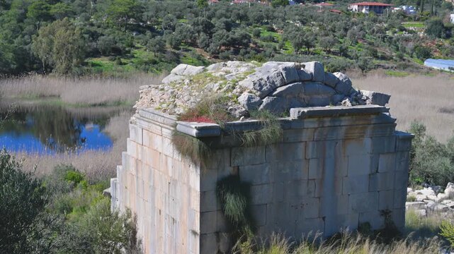 Ancient stone ruin in the historical city of Patara, Turkey