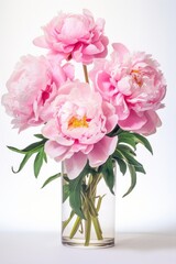 Fototapeta premium Fully bloomed peonies in vase blossom flower plant.