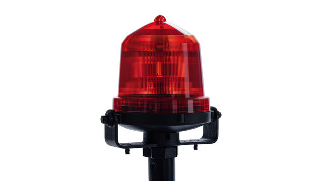Red plastic beacon light with black mounting bracket