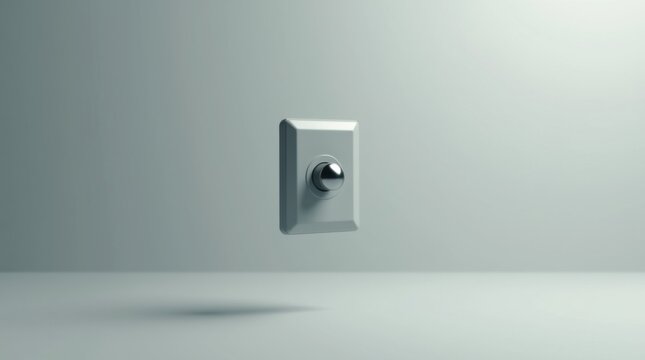 Interruptor de palanca en posici&oacute;n intermedia flotando en el aire, fondo m&iacute;nimo, concepto de incertidumbre