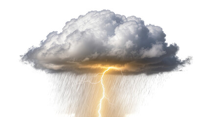Dark stormy clouds with heavy rain and bright lightning bolts © Laura