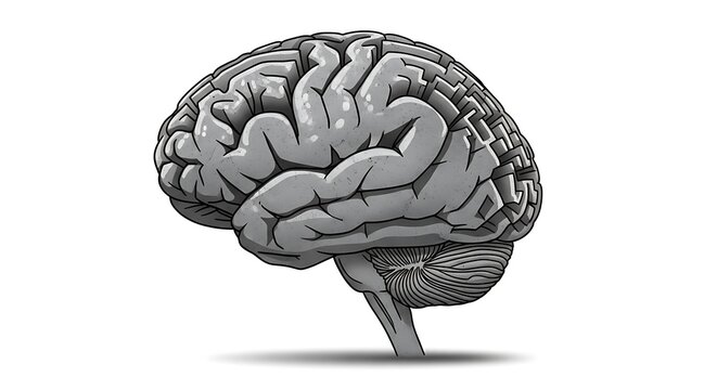 Human brain anatomy illustration