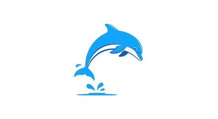 Fototapeta premium A vibrant illustration of a playful dolphin leaping from water with joyful energy