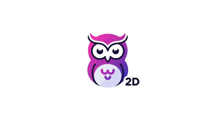 Fototapeta premium A Modern and Playful Vector Illustration of a Gradient Owl Icon for Various Applications