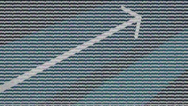 Animation of interference and arrow over digital car on black background