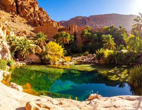 Omans Wadi Bani Khalid - A Desert Oasis of Turquoise Waters.