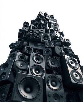 Black speakers electronics engineering technology.