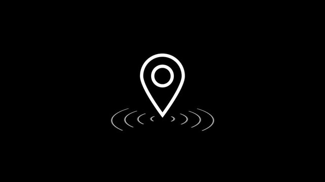 Modern Minimalist White Location Pin Icon