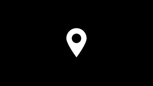 Minimalist White Location Pinpoint Icon Design