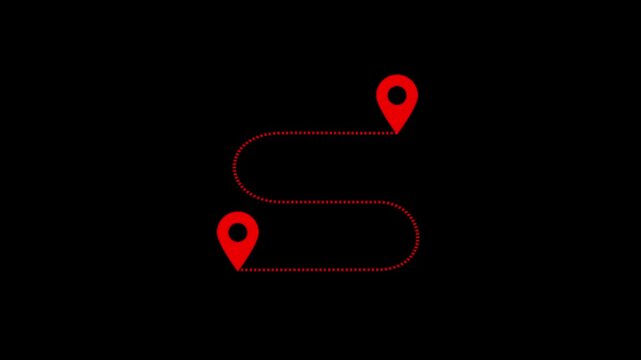 Minimalist Red Pinpoint On Dark Background Design