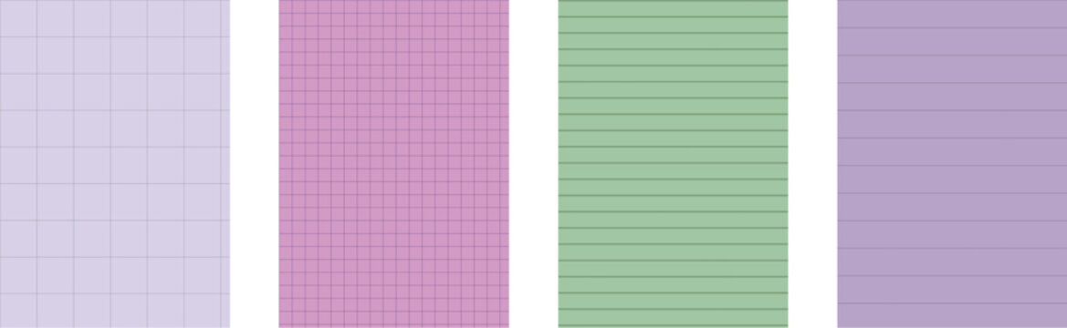 Notebook Paper Background Set with Soft Lined Writing Pages