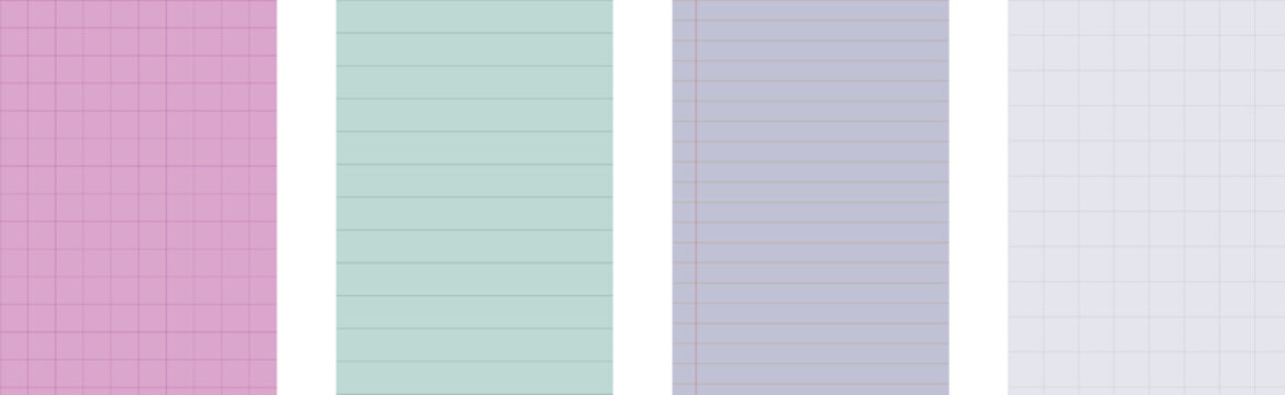 Notebook Paper Background Set with Soft Lined Writing Pages