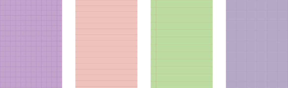 Notebook Paper Background Set with Soft Lined Writing Pages