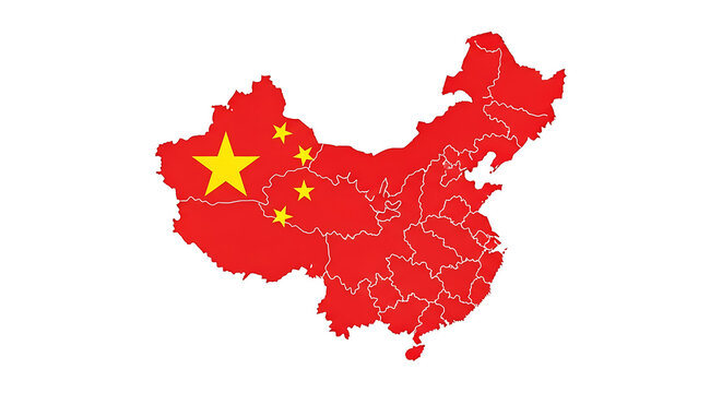 Map of china with a yellow star