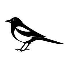 Logotipo con dibujo sencillo con líneas de una urraca de perfil © teracreonte