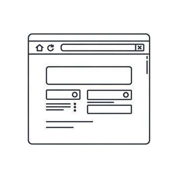 Web browser interface illustration minimalist design for digital concept
