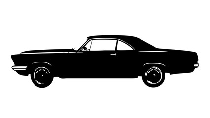 Obraz premium Classic Muscle Car Silhouette Vector Icon Vintage Sports Coupe