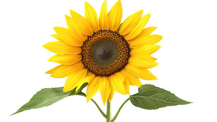 Obraz premium Beautiful blooming sunflower isolated on white background 