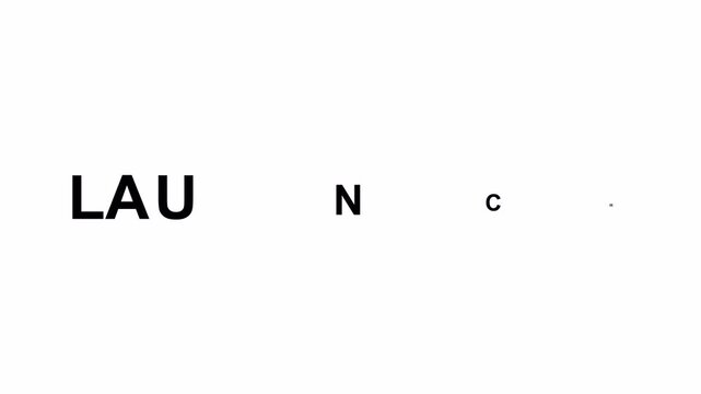 Launching soon title reveal text animation with alpha channel
