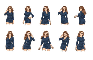 Obraz premium silhouettes set of beautiful sexy women various lying,