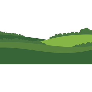 Green Rolling Hills Landscape Vector